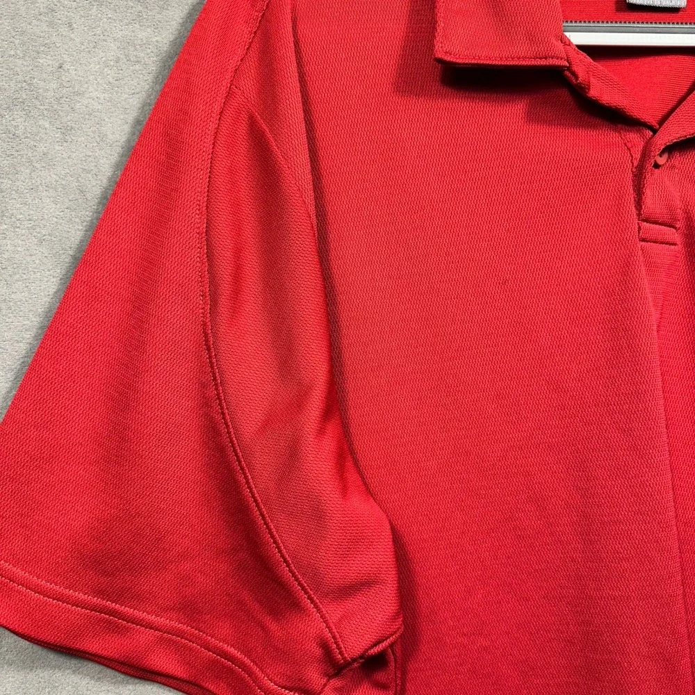 Nike Polo Shirt Mens XL Red Short Sleeve Swoosh Logo Golf Athletic Excellent